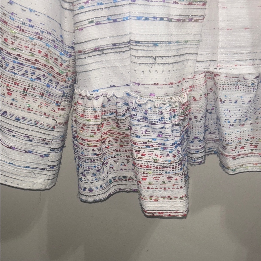 Zara White and Blue Patterned Blazer - Picture 8 of 11